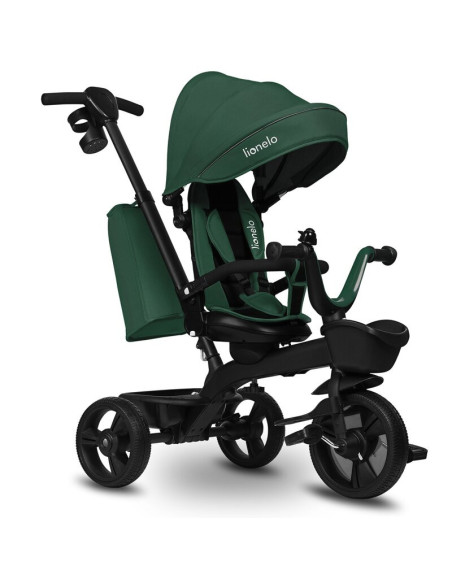 BN-LO-KORI_GREEN_EMERALD,Tricicleta copii, Lionelo, Kori, Cu suport de picioare, Control al directiei, Scaun reversibil, Rotire 