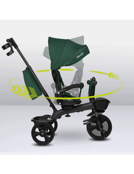 BN-LO-KORI_GREEN_EMERALD,Tricicleta copii, Lionelo, Kori, Cu suport de picioare, Control al directiei, Scaun reversibil, Rotire 