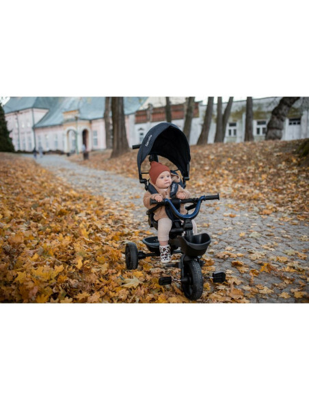 BN-LO-KORI_GREEN_EMERALD,Tricicleta copii, Lionelo, Kori, Cu suport de picioare, Control al directiei, Scaun reversibil, Rotire 