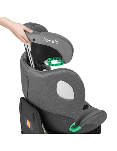 BN-LO-BRAAM_I-SIZE_GREY_STONE,Scaun auto, Lionelo, i-Size Braam, 0-36 Kg, 40-150 cm, Cu isofix si picior de fixare, Protectie la