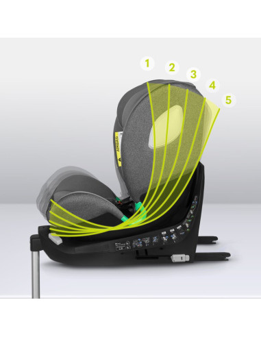 BN-LO-BRAAM_I-SIZE_GREY_STONE,Scaun auto, Lionelo, i-Size Braam, 0-36 Kg, 40-150 cm, Cu isofix si picior de fixare, Protectie la