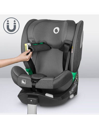 BN-LO-BRAAM_I-SIZE_GREY_STONE,Scaun auto, Lionelo, i-Size Braam, 0-36 Kg, 40-150 cm, Cu isofix si picior de fixare, Protectie la