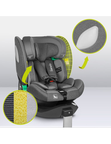 BN-LO-BRAAM_I-SIZE_GREY_STONE,Scaun auto, Lionelo, i-Size Braam, 0-36 Kg, 40-150 cm, Cu isofix si picior de fixare, Protectie la