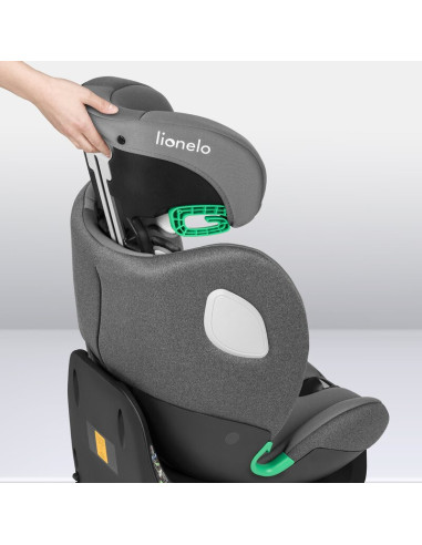 BN-LO-BRAAM_I-SIZE_GREY_STONE,Scaun auto, Lionelo, i-Size Braam, 0-36 Kg, 40-150 cm, Cu isofix si picior de fixare, Protectie la
