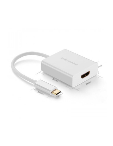 40273,Adaptor Ugreen 40273, USB-C male - HDMI female, Alb