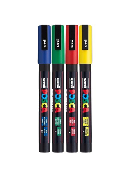 M1505,Marker UNI PC-3M Posca 0.9-1.3 mm, set 4 culori (sx1) - M1505 M1505,Marker UNI PC-3M Posca 0.9-1.3 mm, set 4 culori (sx1) - M1505