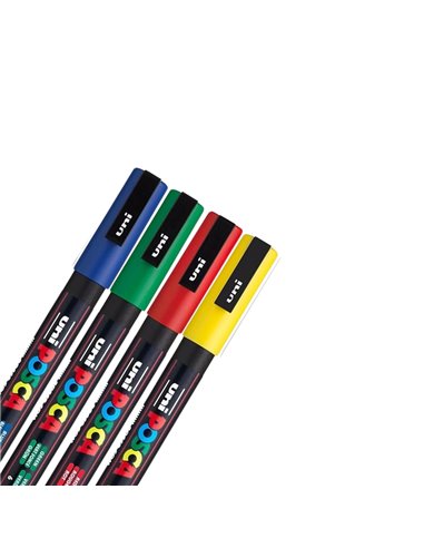 M1505,Marker UNI PC-3M Posca 0.9-1.3 mm, set 4 culori (sx1) - M1505 M1505,Marker UNI PC-3M Posca 0.9-1.3 mm, set 4 culori (sx1) - M1505