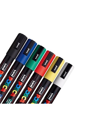 POS25,Set 6 Markere UNI-POSCA PC-5M, 1.8-2.5 mm, POS25
