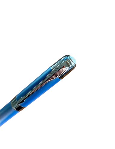 TTBL233F,Stilou metalic slim penita iridium + 2 rezerve, Albastru
