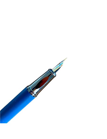 TTBL233F,Stilou metalic slim penita iridium + 2 rezerve, Albastru