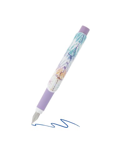 50044375,Stilou ergonomic penita M Herlitz, 3 patroane incluse, motiv New Batik Freedom, blister