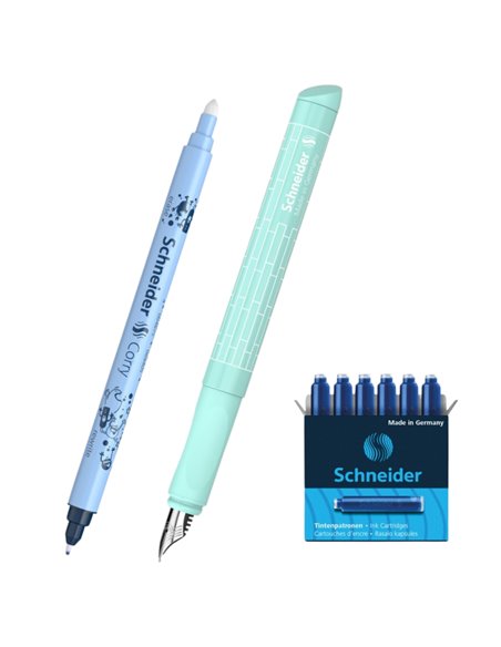 4679_RV/VERNIL,Set Schneider Easy Pen: Stilou+ Pic + 6 rezerve cerneala, blister, Vernil