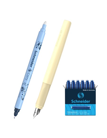 STI180/GALBEN,Set Schneider Ceod: Stilou+ Pic + 6 rezerve cerneala, blister, Galben