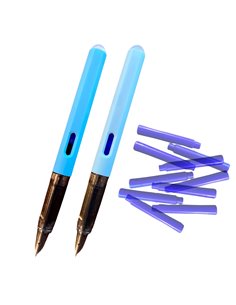EAN-018181,Set stilouri cu cerneala termosensibila si penita ascunsa + Rezerve, Astronaut/Bleu