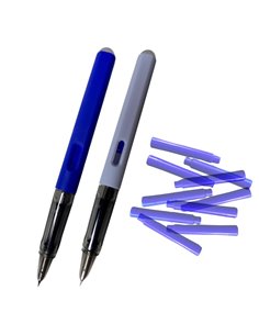 EAN-018174,Set stilouri cu cerneala termosensibila si penita ascunsa + Rezerve, Astronaut/Albastru