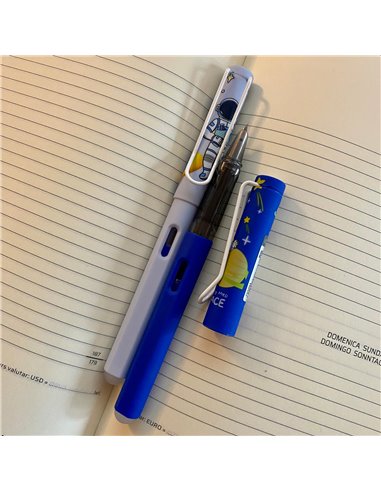 EAN-018174,Set stilouri cu cerneala termosensibila si penita ascunsa + Rezerve, Astronaut/Albastru