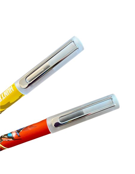EAN-018259,Set stilouri cu cerneala termosensibila si penita ascunsa + Rezerve, Rosu/Galben