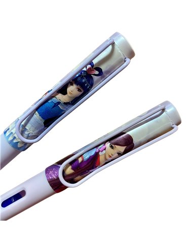 EAN-018303,Set stilouri cu cerneala termosensibila si penita ascunsa + Rezerve si radiera, Mov