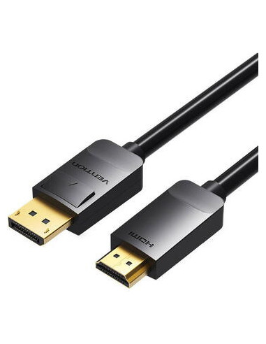 HADBI,Cablu video Vention, DisplayPort(T) la HDMI(T), 3m, rezolutie maxima 1080p la 60 Hz, conectori auriti, cupru, invelis PVC,