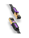 RY-ICABK,Patch Cord STP Vention, Cat. 7, 8m, flat cable, conductor cupru, viteza max transfer 10 Gbps, invelis PVC, negru, "ICAB