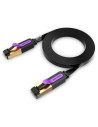 RY-ICABK,Patch Cord STP Vention, Cat. 7, 8m, flat cable, conductor cupru, viteza max transfer 10 Gbps, invelis PVC, negru, "ICAB