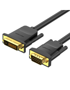 EABBF,Cablu video Vention, DVI-D(T) la VGA(T), 1m, rezolutie maxima 1080p la 60 Hz, conectori auriti, cupru, invelis PVC, negru,