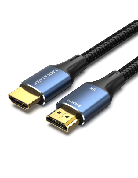 ALGLH,Cablu video Vention, HDMI(T) la HDMI(T), 2m, rezolutie maxima 8K la 60Hz/4K la 120Hz, conectori auriti, cupru/argint, bumb
