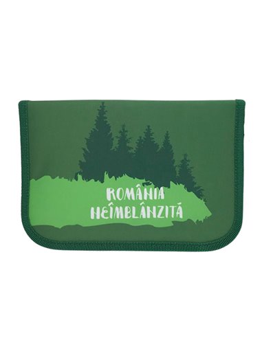 RNPE2001-2,Penar neechipat 1 fermoar, 2 extensii, Motiv Romania neimblanzita, Verde