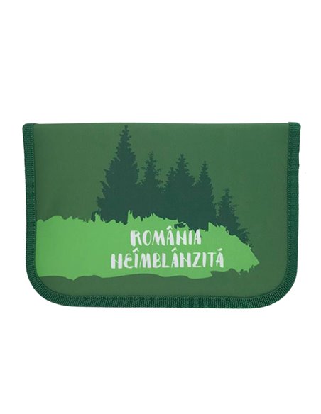 RNPE2001-2,Penar neechipat 1 fermoar, 2 extensii, Motiv Romania neimblanzita, Verde