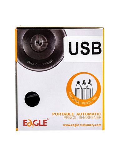 A2077,Ascutitoare electrica din plastic EAGLE TY60USB cu alimentare USB, 8mm, Negru