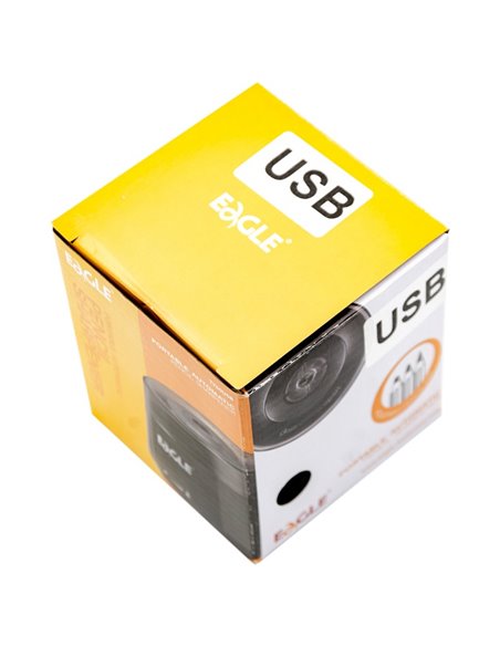 A2077,Ascutitoare electrica din plastic EAGLE TY60USB cu alimentare USB, 8mm, Negru