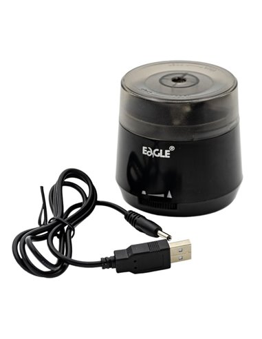 A2077,Ascutitoare electrica din plastic EAGLE TY60USB cu alimentare USB, 8mm, Negru
