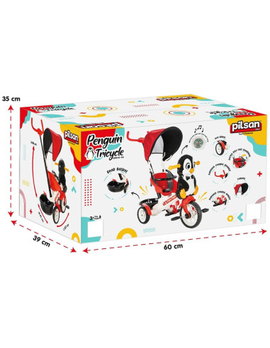 PL-07-178,Tricicleta Pilsan Penguin cu maner si copertina