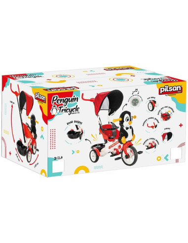 PL-07-178,Tricicleta Pilsan Penguin cu maner si copertina