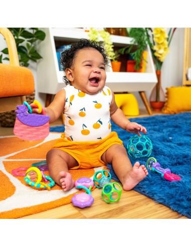 BB-13081,Bright Starts - Set cadou 9 buc jucarii zornaitoare si dentitie “Everything Nice”