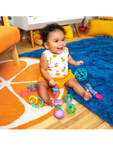 BB-13081,Bright Starts - Set cadou 9 buc jucarii zornaitoare si dentitie “Everything Nice”