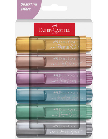 FC254676,Textmarker set 6 metalizat cutie carton 2024 faber-castell