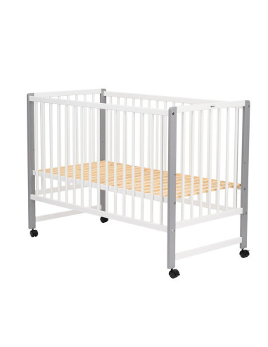 BN-QMMAY8CM01AL,Patut din lemn bebe, 120x60 cm, Din lemn de pin si mdf, Stabil si rezistent, Inaltime saltea reglabila pe 3 nive