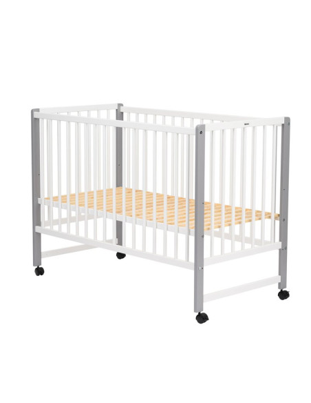 BN-QMMAY12CM01AL,Patut din lemn bebe, 120x60 cm, Din lemn de pin si mdf, Stabil si rezistent, Inaltime saltea reglabila pe 3 niv