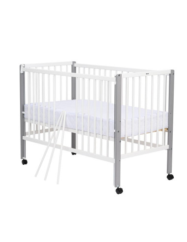 BN-QMMAY12CM03AL,Patut din lemn bebe, 120x60 cm, Cu laterala culisanta, Din lemn de pin si mdf, Stabil si rezistent, Inaltime sa