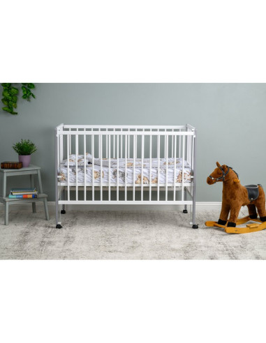 BN-QMMAY12CM03AL,Patut din lemn bebe, 120x60 cm, Cu laterala culisanta, Din lemn de pin si mdf, Stabil si rezistent, Inaltime sa