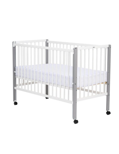 BN-QMMAY12CM03AL,Patut din lemn bebe, 120x60 cm, Cu laterala culisanta, Din lemn de pin si mdf, Stabil si rezistent, Inaltime sa