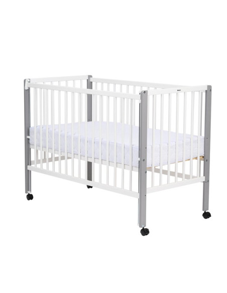 BN-QMMAY12CM03AL,Patut din lemn bebe, 120x60 cm, Cu laterala culisanta, Din lemn de pin si mdf, Stabil si rezistent, Inaltime sa