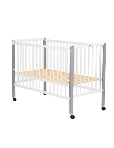BN-QMMAY12CM03AL,Patut din lemn bebe, 120x60 cm, Cu laterala culisanta, Din lemn de pin si mdf, Stabil si rezistent, Inaltime sa