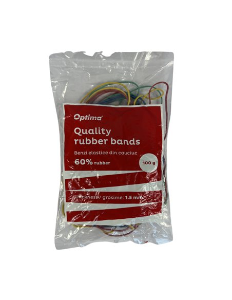OP-600115065,Elastice bani Optima, 100g, Culori asortate