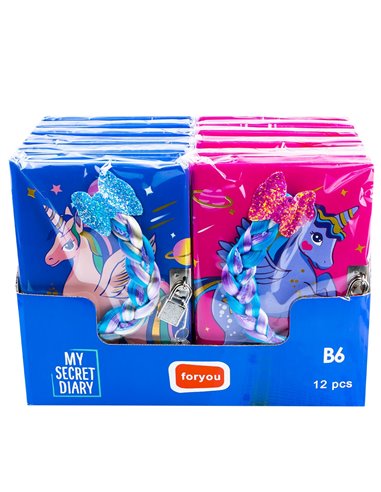 1903-1/ROZ,Jurnal cu lacat, Motiv unicorn, Roz