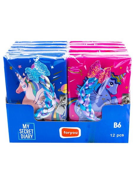 1903-1/ROZ,Jurnal cu lacat, Motiv unicorn, Roz