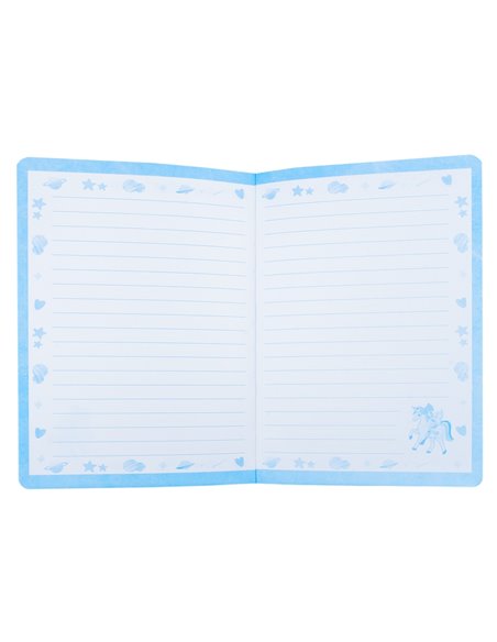 1903-1/ALBASTRU,Jurnal cu lacat, Motiv unicorn, Albastru