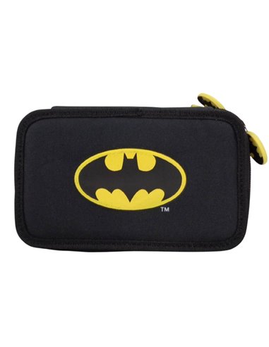 BMPE1702-3,Penar neechipat Pigna 2 fermoare, Motiv Batman, Negru