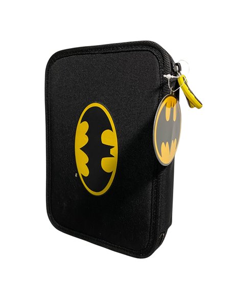 BMPE1702-3,Penar neechipat Pigna 2 fermoare, Motiv Batman, Negru